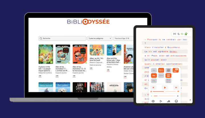 Plateforme de lecture adaptée BibliOdyssée sur ordinateur ou tablette